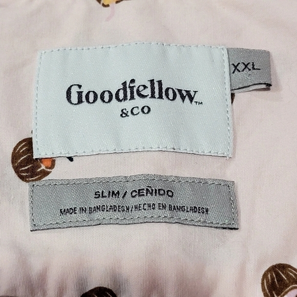 XXL Slim Pink Coconut Print Tropical Hawaiian Men's Shirt VCAY Party Summe - Picture 6 of 6